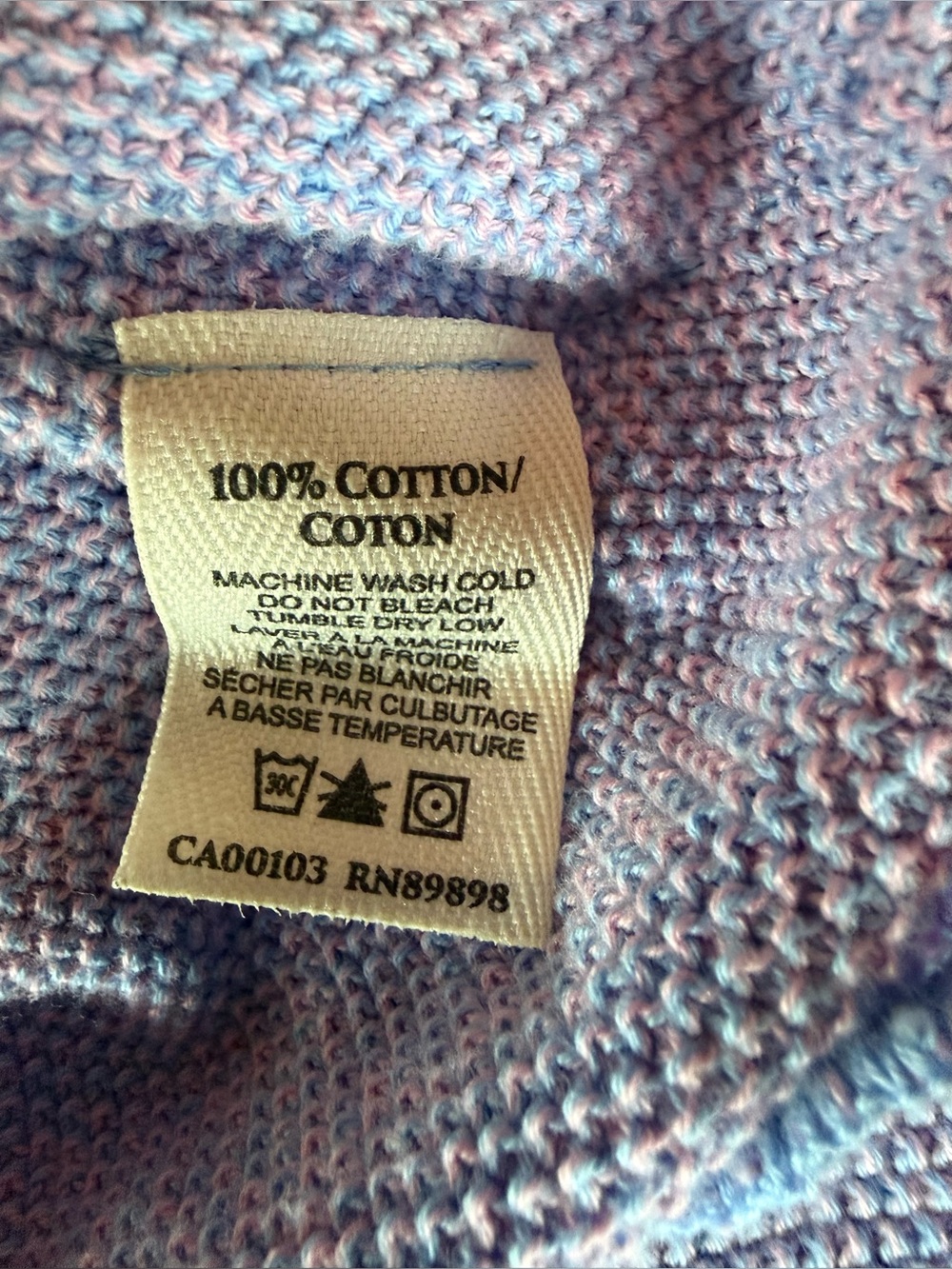 Cotton Country by Parkhurst Textured Knit Sweater | Medium | Lavender - Picture 4 of 5